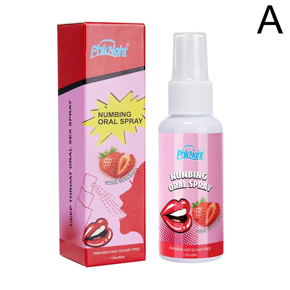 50ML Oral Spray Lubricant Sex Deep Throat Experience Strawberry Mint Flavor Water Based Lubricant Adult Sex Toys