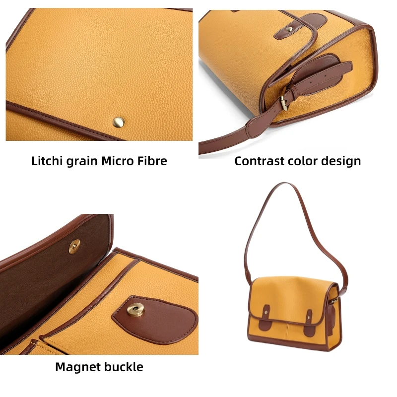 Messenger Bag for Men, Microfiber Leather,  Vintage Casual Fashion Style, 10L Shoulder Bags, Crossbody for Camping, Cycling