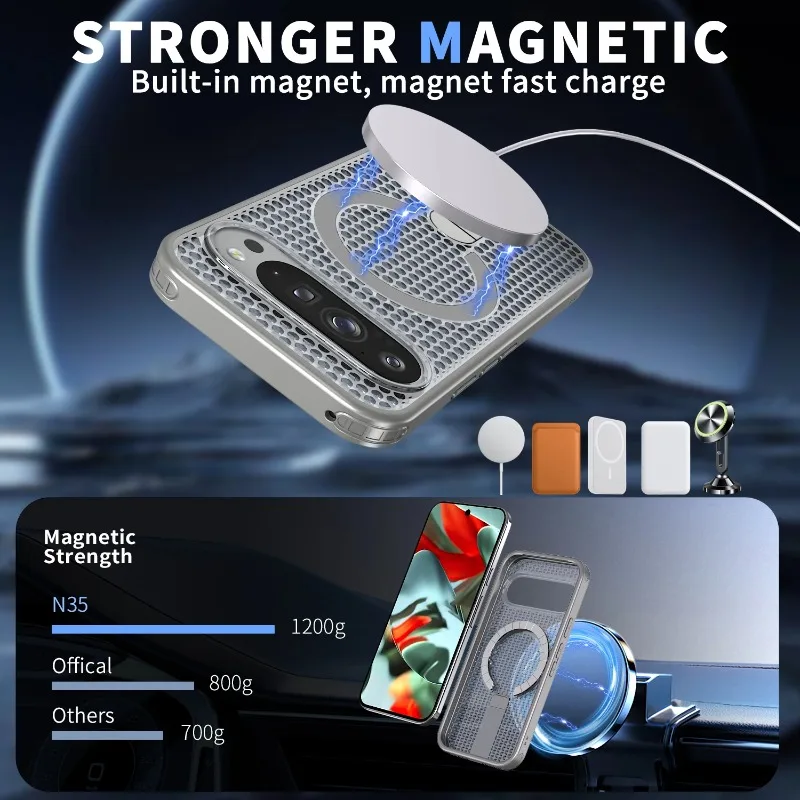 Transparent Heat Dissipation Magnetic Phone Case with PC Board Bracket