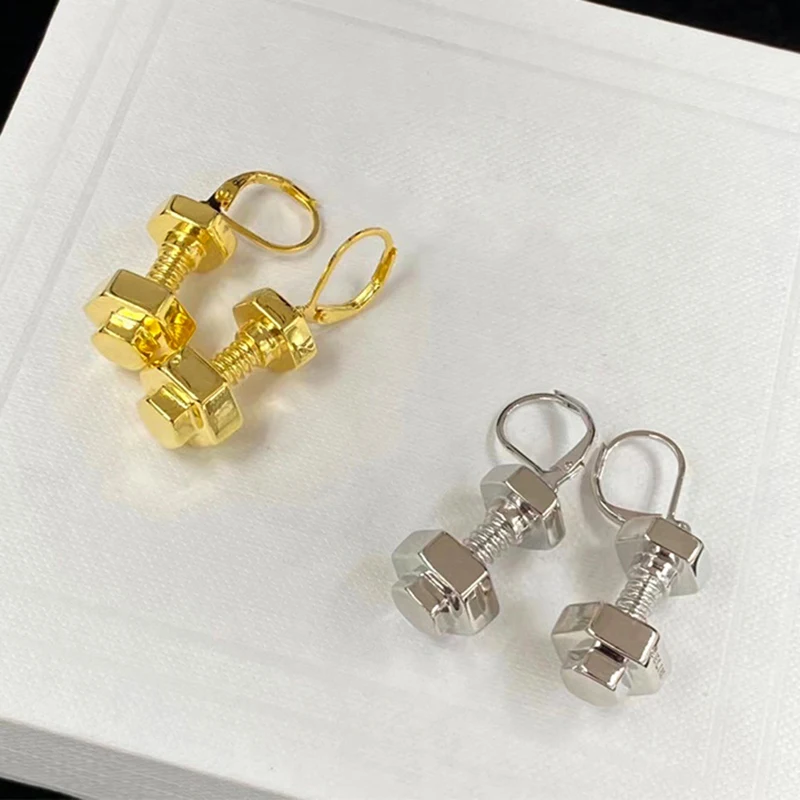 

High Quality New Creative Screws/Nuts Metal Pendant Earrings For Women Fashion Minimalist Luxury Brand Jewelry Fine Party Gifts
