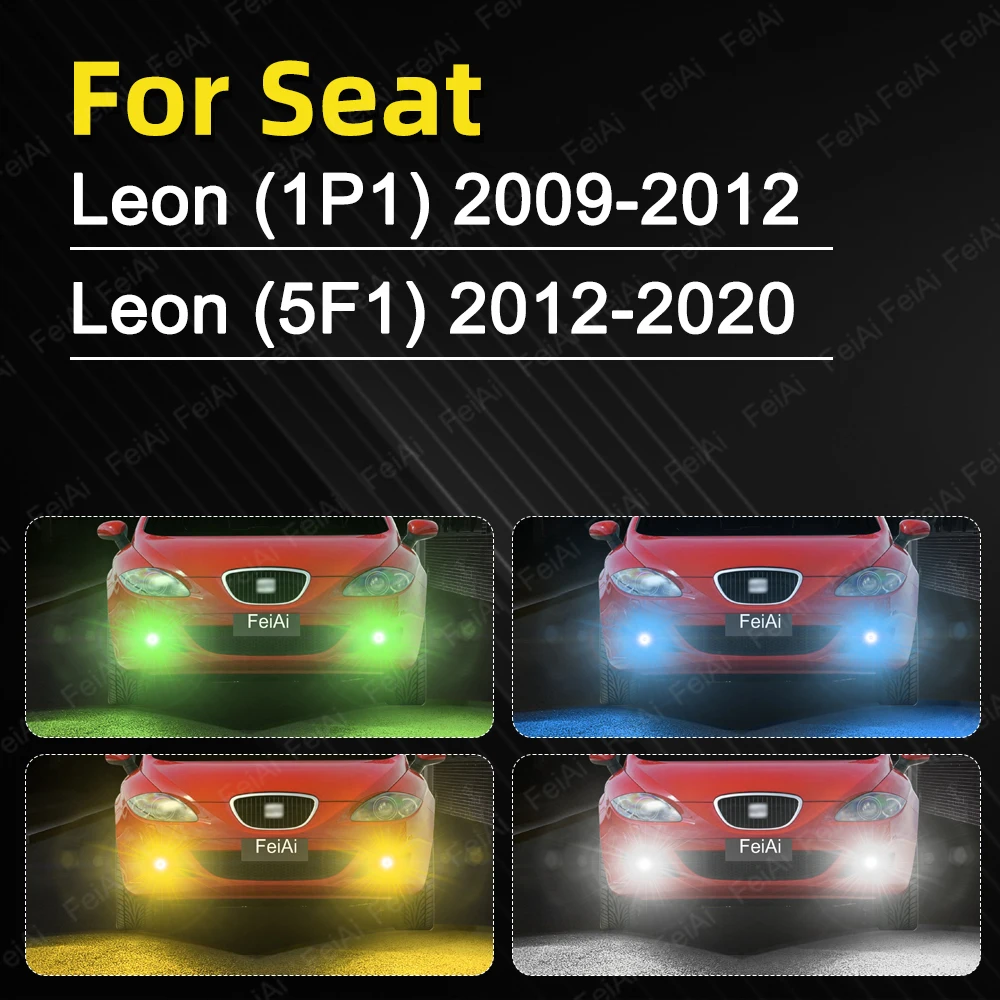 시트 레온 1P 5F 악세사리용 H11 LED 옐로우 안개등, 고출력 H11 LED 램프 전구 (2009 2010 2011 2012 2013-2020년식 차량용)