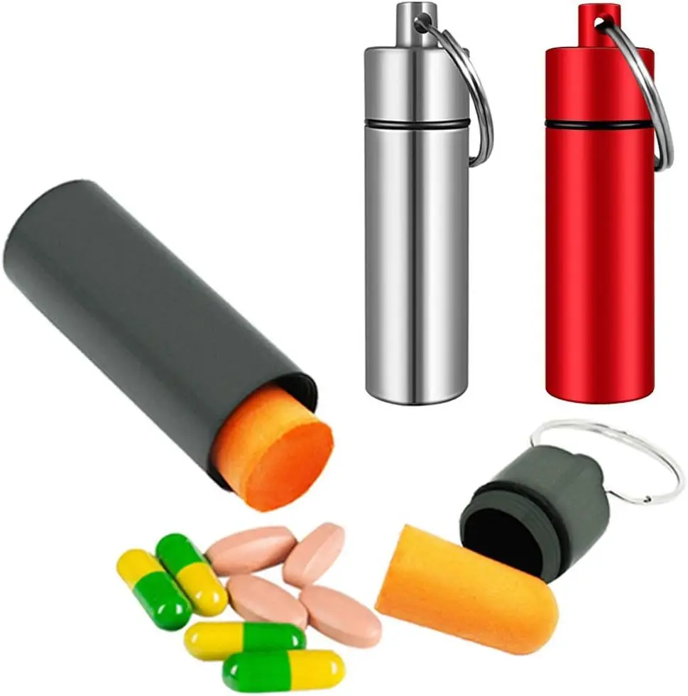 Aluminum Alloy Stash Jar with Keychain Waterproof Portable Herb Tobacco Storage Container Smoking Accessories