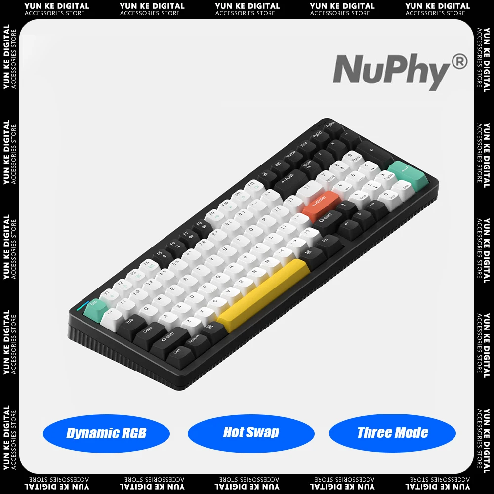 

NuPhy Halo96 Mechanical Keyboard Three Mode Hot Swap 96 Keys Dynamic RGB Backlit Gamer Keyboard Mac Office Laptop Accessories