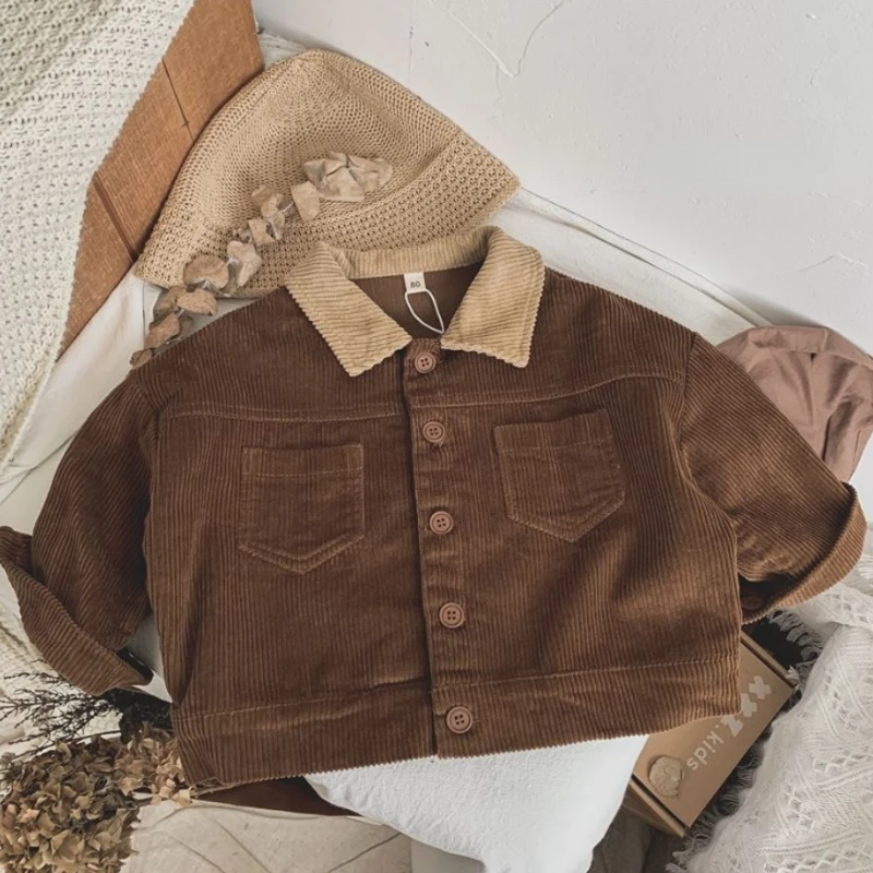 Childrens Retro Coat - Japanese Korean Autumn Winter Jacket for Boys  Girls