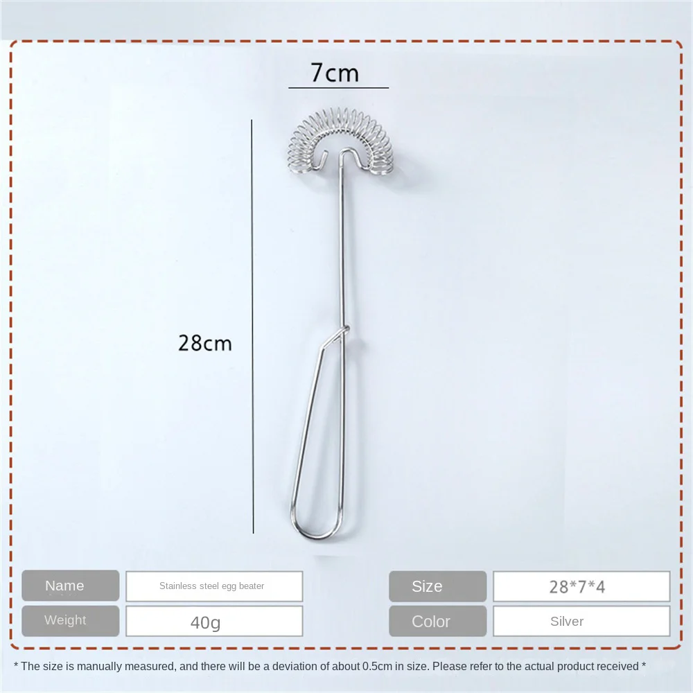 Description Picture 5 of itemHandheld Rotary Egg Whisk Stainless Steel Egg Stirring Tool Portable Baking Dough Cake Cream Mixer Whisk Stir Beater Mini Silver