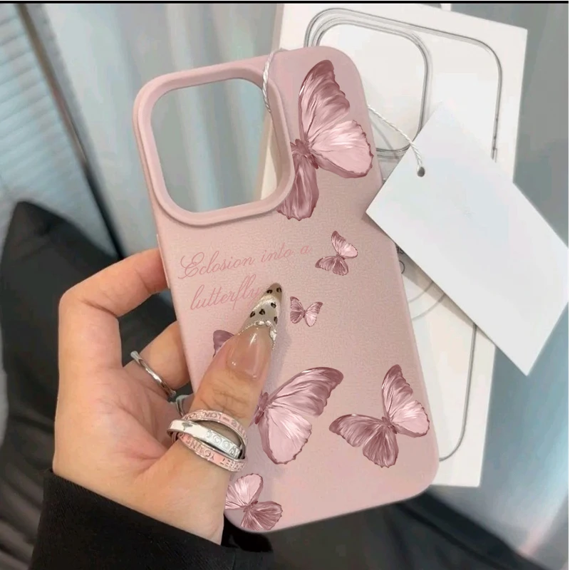 Elegant Flower Butterfly Leather Candy Phone Case Cover