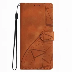 Artistic Pattern Flip Phone Case - Colorful Protective Cover with Unique Design - Moto One Action (Brown PK)