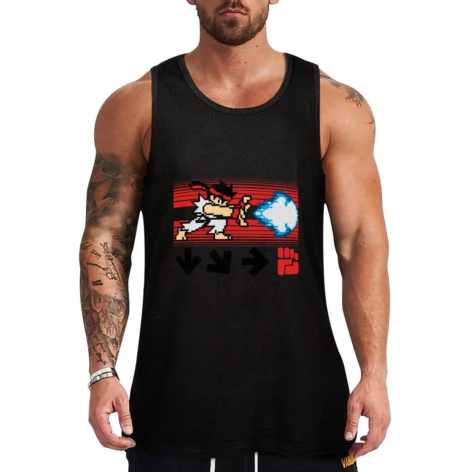 

Hadouken Tank Top t-shirts for men Men's gym clothing Bodybuilding clothing man