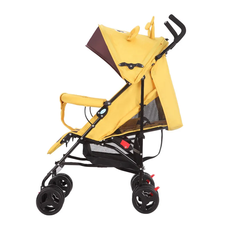 Portable baby stroller Simple folding children's shock absorber car Refreshing and breathable baby carriage Can sit or lie down