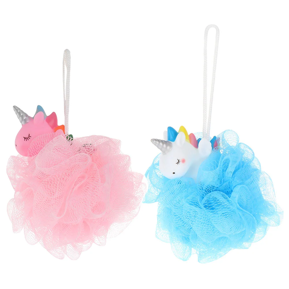 

2 Pcs Unicorn Bath Ball Sponge Foaming Shower Balls Aldult Loofah Bubble Maker Bathing Scrubbing Body Child Scrubber