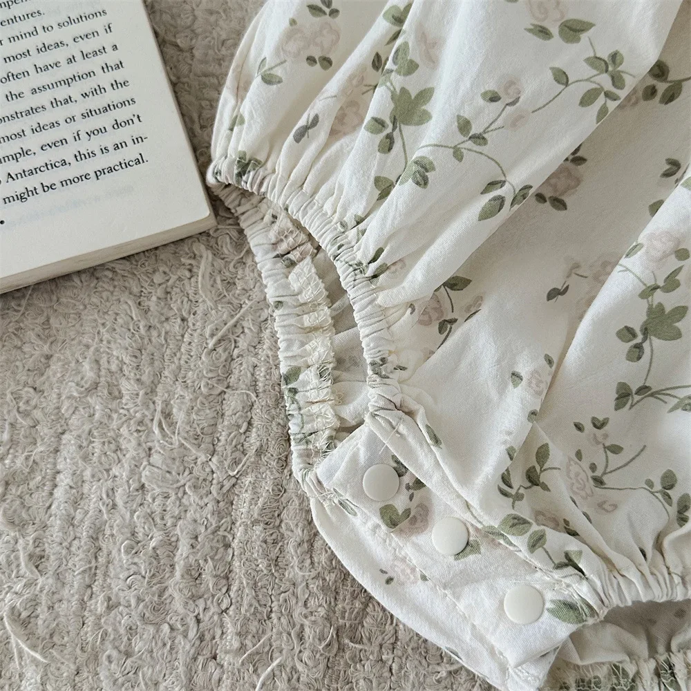 Cotton Baby Girl Bodysuits Summer Floral Onesie