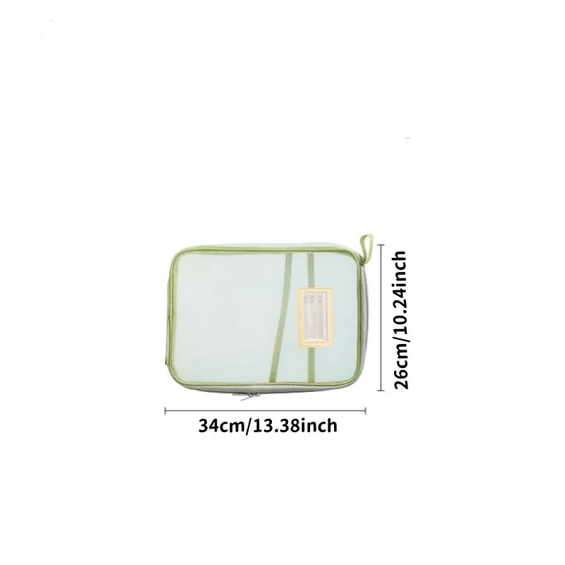 Transparent Stationery Storage Folder Hot Thicken Mesh Zipper File Packing A4 Size School Office Supplies Travel Storage Bags