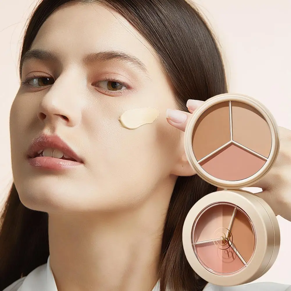 

3 цвета, палитра консилеров, профессиональное искусственное покрытие лица, полное основание, точечный консилер, чехол E J3e1