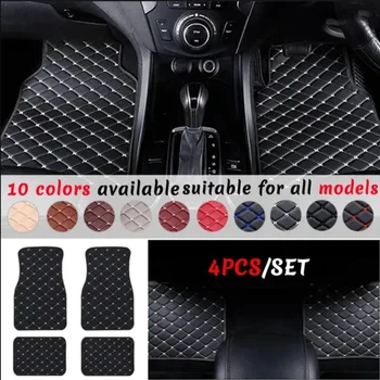 Tappetini per auto 4 pezzi Tappetini per auto universali in pelle PU impermeabili Tappetini per auto Tappetini anteriori e posteriori Set Accessori auto