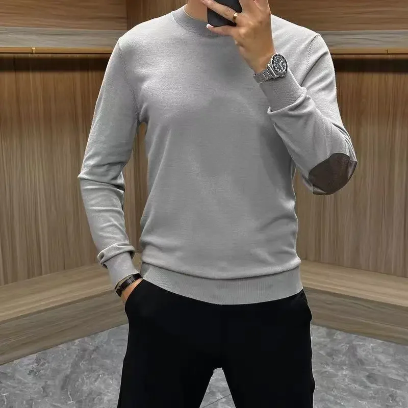 High-quality Plush Thicken Warm Men Knitwear Youth Street Fashion Loose Sports Pullovers Autumn Men Half High Collar Sweater 3