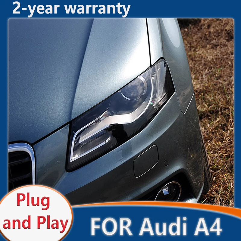 

Передняя лампа для Audi A4, светодиодная фара AKD 2009-2012, фары A4L DRL, сигнал поворота, фара дальнего света, объектив проектора Angel Eye