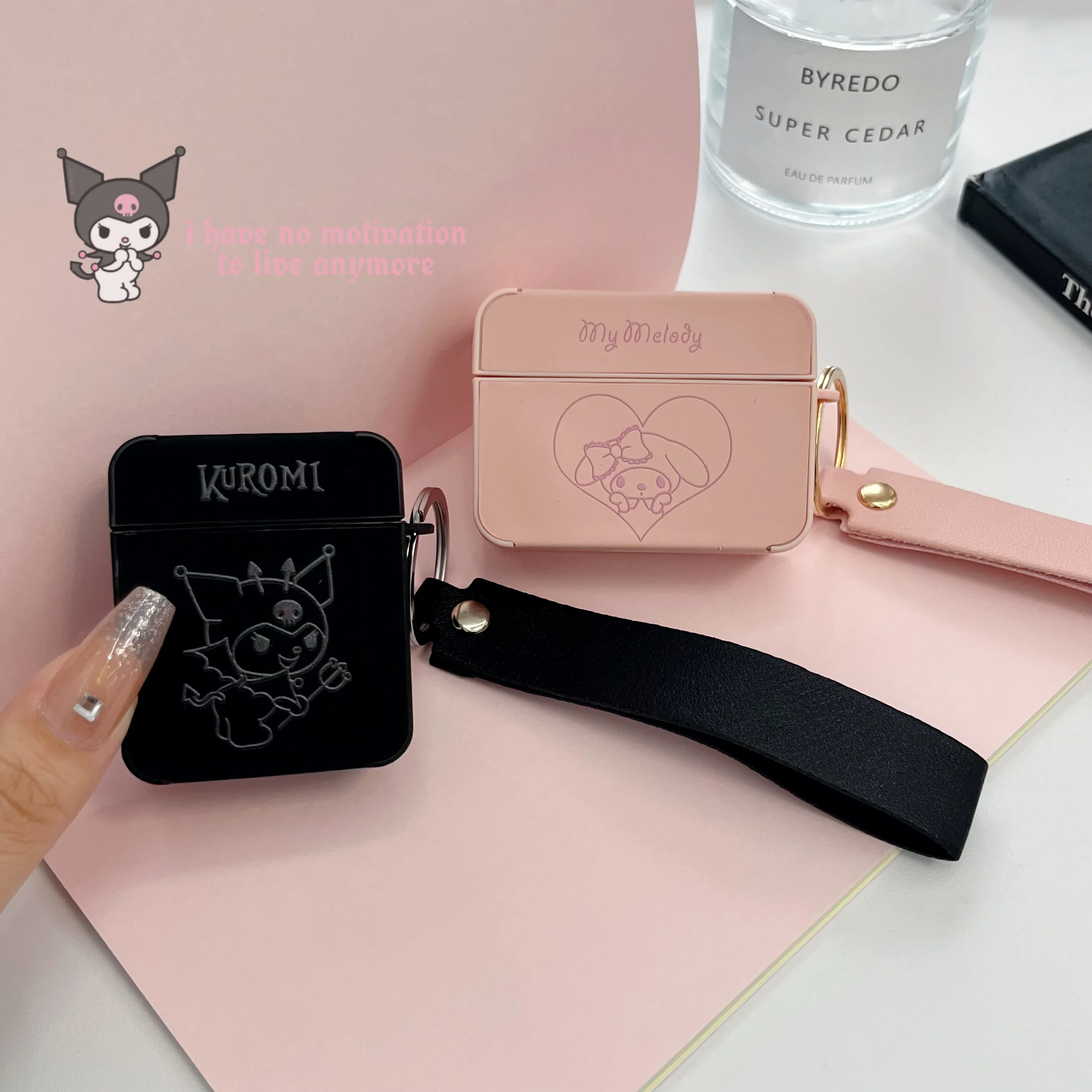 

Cute Kuromi Sanrio Melody Fashion Leather Case for Apple Airpods 1 2 3rd Cover for AirPods Pro Earphone Protective Air Pods Box