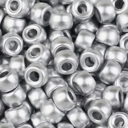 Vibrant Large Hole Pony Beads for DIY Jewelry and Crafting (Silver)