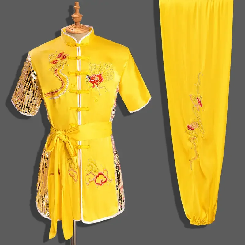 Men Women Chinese Traditional Dragon Wushu Uniform Kung Fu Clothing Set Martial Arts Uniform Tai Chi Kleding Taoist Shaolin tai chi clothing