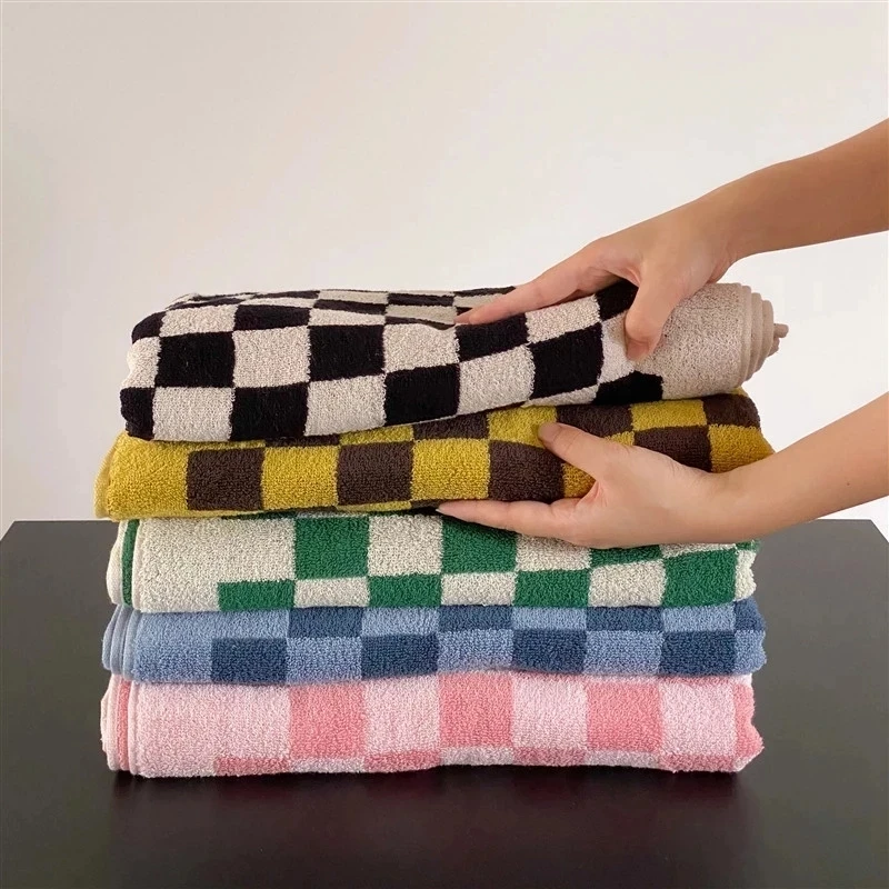 Buffalo Plaid Towel Checkerboard Face Towels for Bathroom Retro Plaid Hand Towel Kids Absorbent Square for Hair Home Hotel