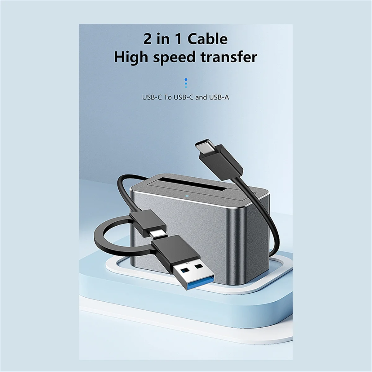 SAS to USB 3.0 Hard Drive Docking Station, 5Gbps High-Speed Adapter, Supports 20TB,for 2.5/3.5 Inch SATA/SAS EU PLUG-AB01