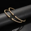2 Pcs Golden Color Women Dubai Bride Wedding Ethiopian Bracelet Africa Bangle 4