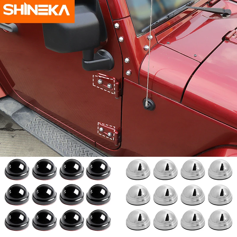 SHINEKA Car Door Hinge Screws Protection A-Pillar Hood Engine Screws  Decoration Cover Accessories For Jeep Wrangler JK 2007-2017 - AliExpress