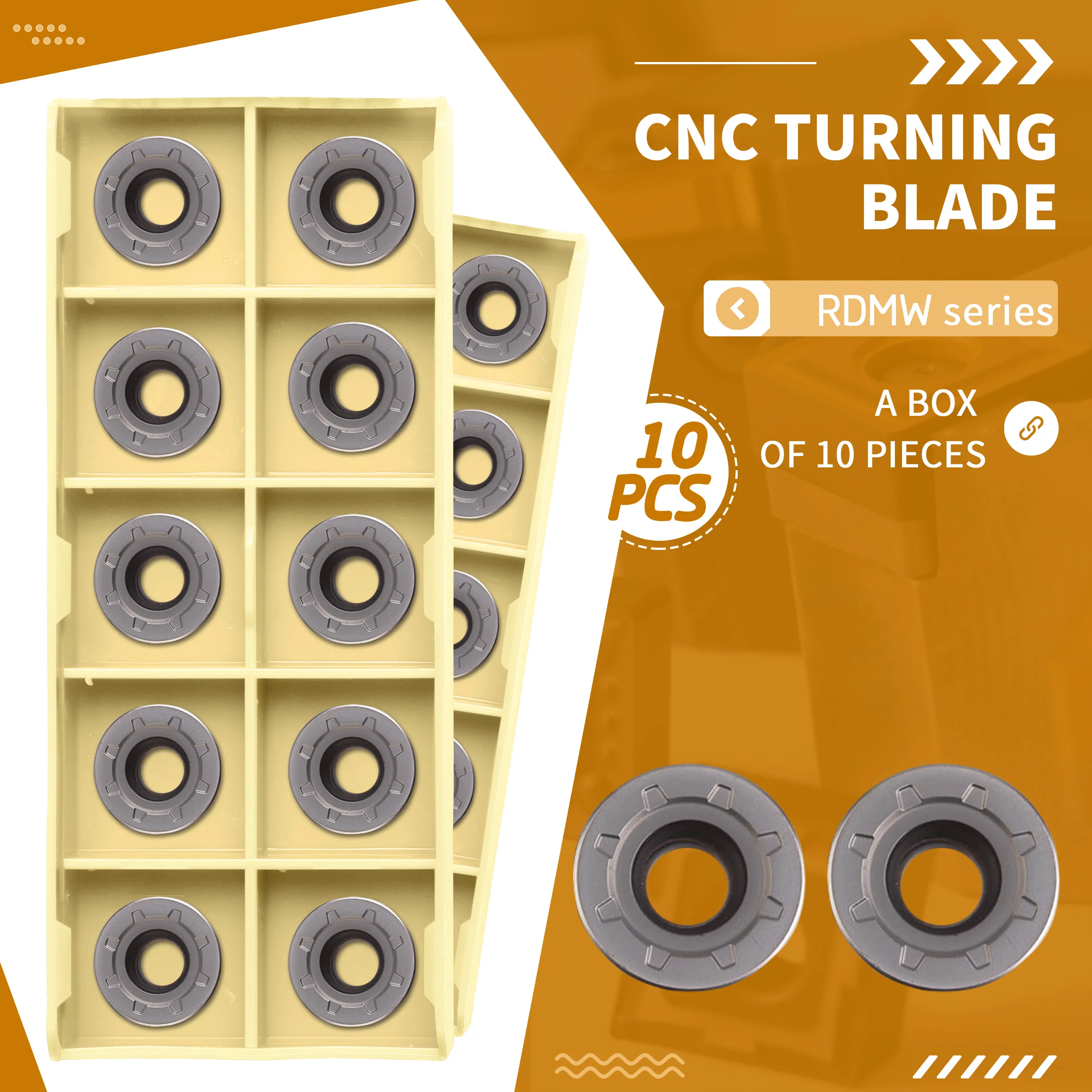 

RDMW1204-PM NK9018 RDMW1605 CNC Lathe Turning Milling Carbide Insert Tools Prevent The Cutting Edge From Breaking Wear-Resistant