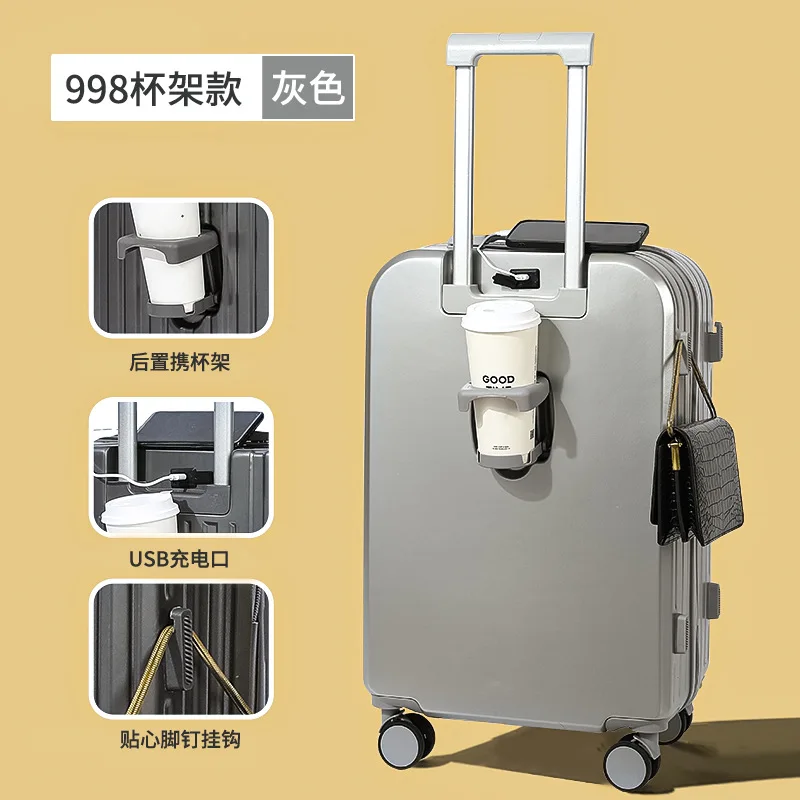 PLUENLI Luggage Case Travel Women Sturdy Large Capacity Size Password Trolley Case Universal Wheel Wearproof Men Charge Suitcase