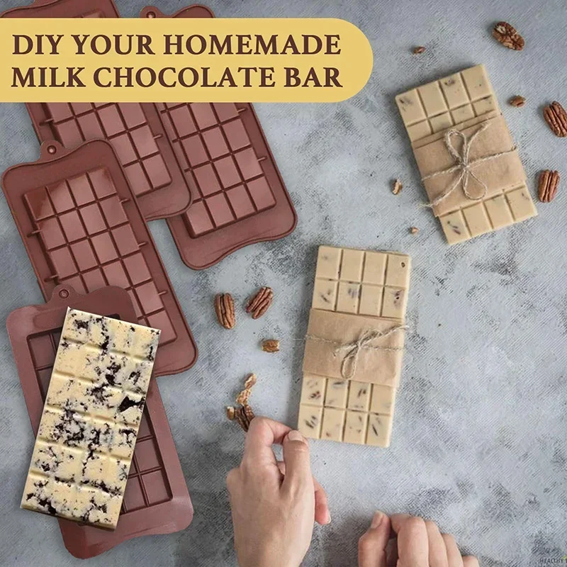 Silicone Non-Stick Chocolate and Fondant Bar Molds - BPA Free for Easy Release and Handmade Gifts