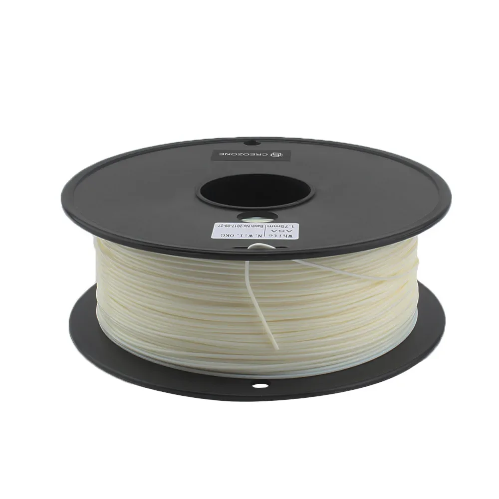ASA 방수 및 UV 내성 3D 프린터 필라멘트, ABS 화이트 컬러 PVB TPU TPE PVA PA PETG HIPS 보다 높은 강성