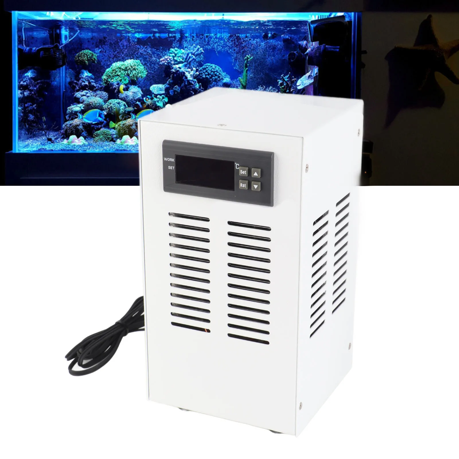 72W Water Chiller Fish Aquarium Cooler 3L/Min 30‑35dB Low Noise Constant Temperature Cooling System Water Cooling System, water chiller