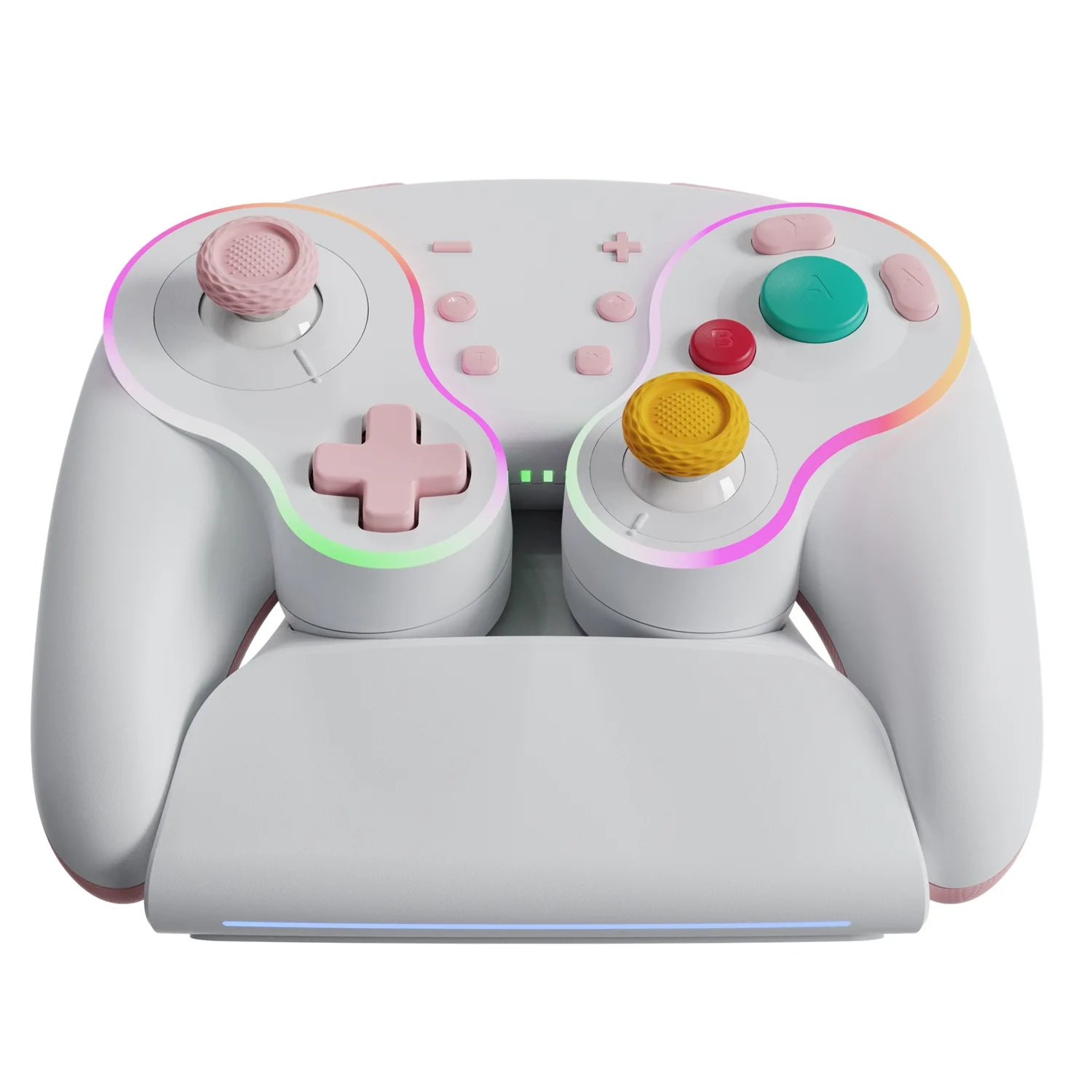 LinYuvo Gaming for Switch/Tablet/Android/PC with Wireless Charging Base, Mechanical Button Game Controller