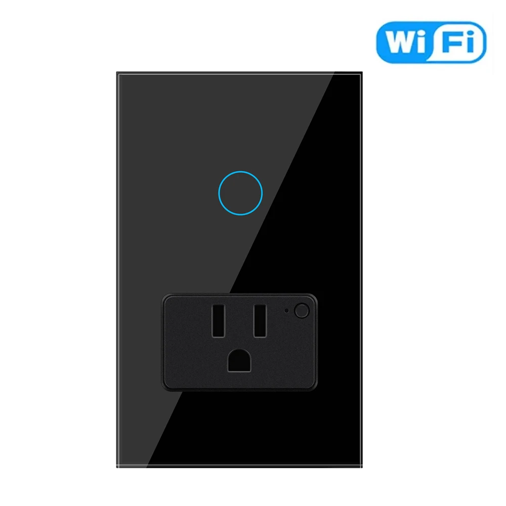 Description Picture 3 of itemTuya WiFi Smart Light Switch Mexico US Wall Socket With American Plug Outlet Glass Panel Smart life Support Alexa Google Home