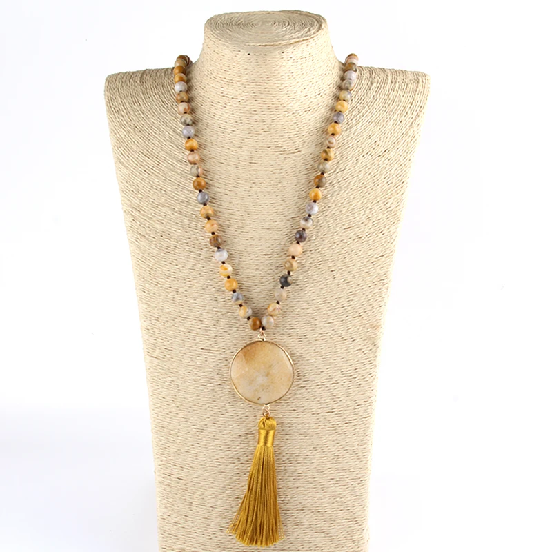 Firstmeet Hand Knotted Beaded Long Strand Necklace With