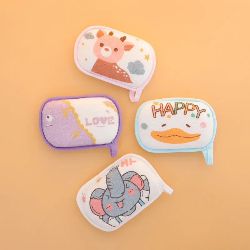 

1PC Elephant Pattern Bath Sponge Comfortable Soft Towel Infant Children Rub Baby Rubbing Body Wash Sponge Bathroom Accessories