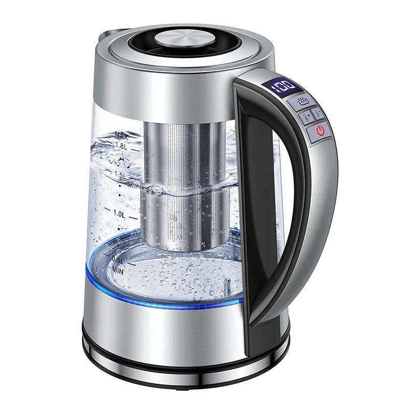 

Glass Transparent Wireless Insulation Temperature Control Tea Pot with 1.8L Capacity - Perfect for Brewing Tea, Coffee, and Medi