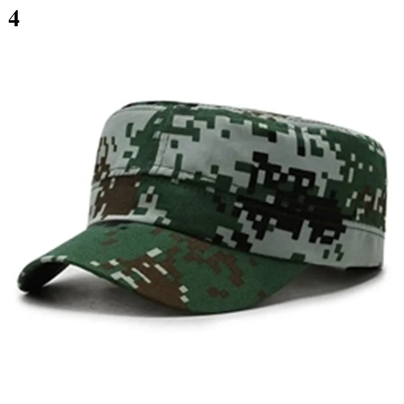 Camouflage Flat Cap Military Combat Cadet Camo Baseball Hat Adjustable Classic Fashion Soldier Sunshade Hat For Women Men Gorras