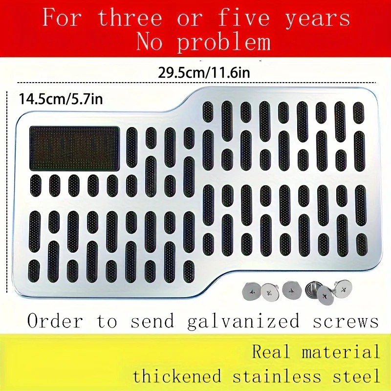 Car Foot Rest Pedal Board Floor Carpet Mat Anti-Slip Stainless Steel Heel Pad Car Truck Suv Accessories Car Pedals