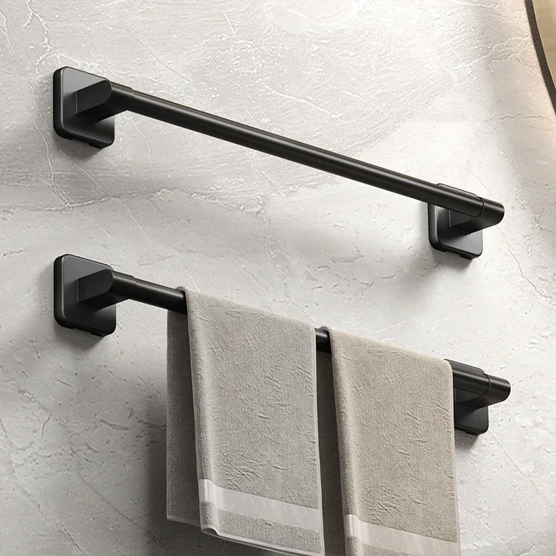 Wall Mounted Towel Rack Bathroom Storage Rack No Drilling Bathroom Horizontal Bar Towel Kitchen Accessories