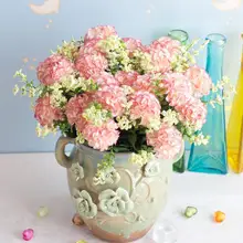 

1 Bouquet Fake Flowers Charming Long-lasting 5 Heads Realistic Artificial Hydrangea Bouquet Garden Supplies