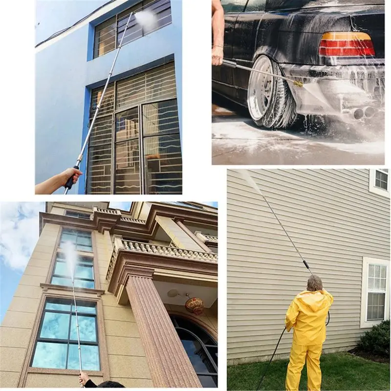 4000 PSI Telescoping High Pressure Washer Wand Set  Wall Cleaning Gun Stainless Steel Extension Pole High Pressure Water Gun 3