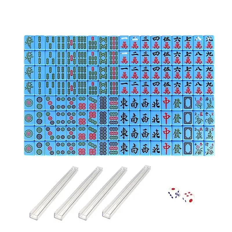 Portable Mahjong Table Set Portable Mahjong Set Mini Family Board Game Easy To Carry For Travel Student Dormitory