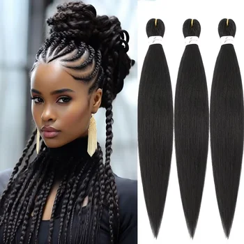 Pre Stretched Braiding hair Soft Yaki Synthetic Crochet Hair Jumbo Easy Braids Extension EZ Hair Bundle 1