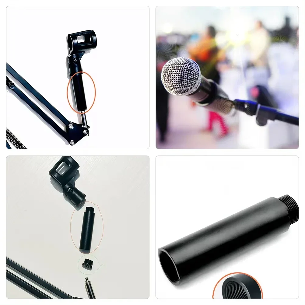 Threaded Mic Stand Extension Screw Boom Tubes Microphone Extension Rod for Desk Stand Arm Bracket Mount Screw