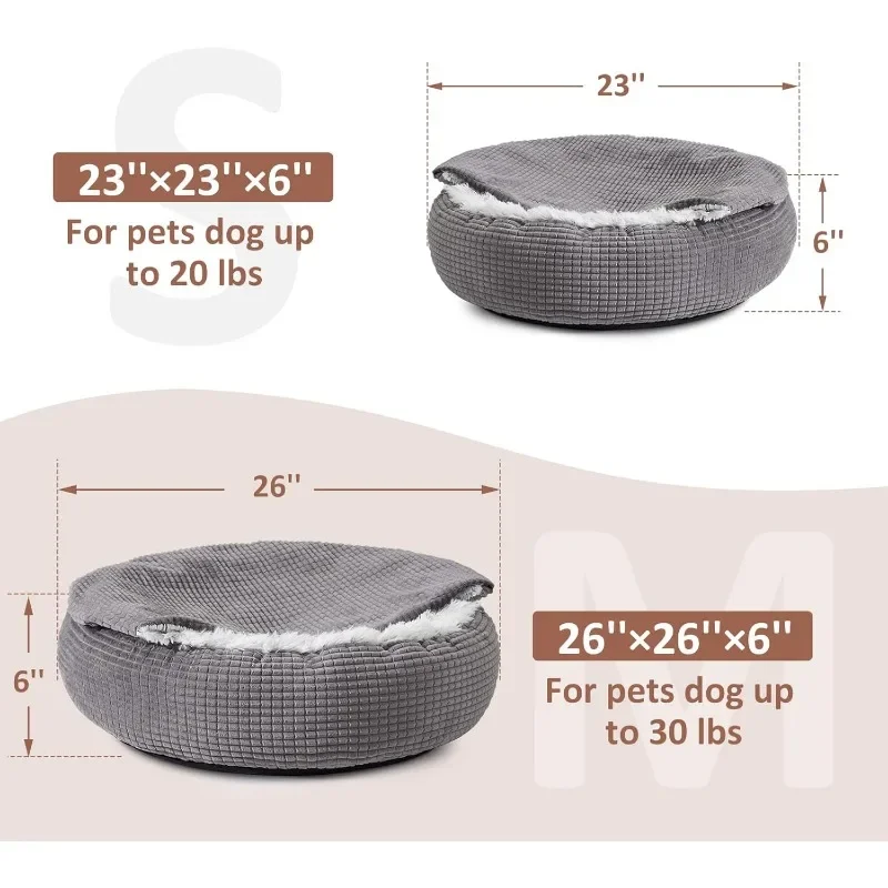 Hooded Calming Dog Cave Bed 6