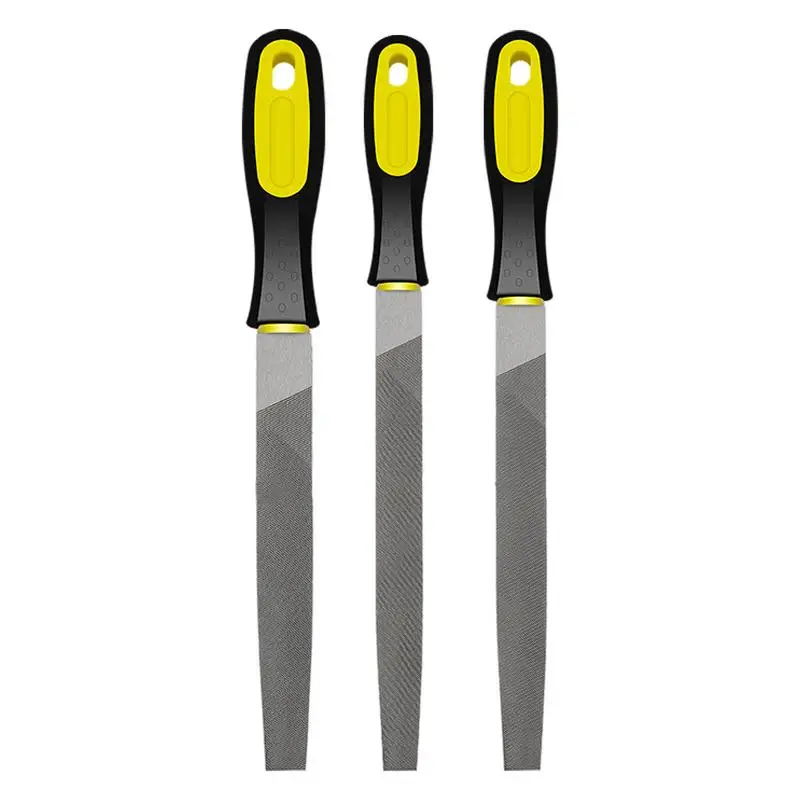 

6/8/10 Inch Flat Metal File Sharpening Tools Hard Wood Cork Polishing Carving Tools Files & Rasps with Comfortable Grip Handles