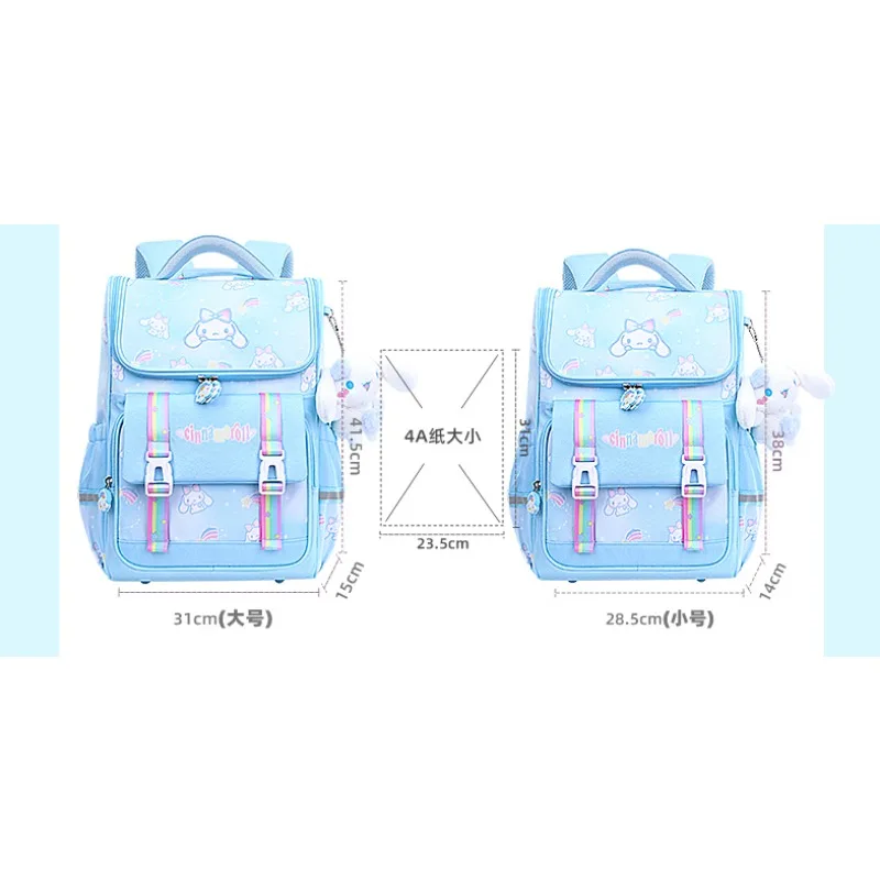 2024 Lovable Sanrio Big-eared Dog Cinnamoroll Schoolbag Girls Children Cute Large-capacity Backpack Daily Travel Convenience Bag