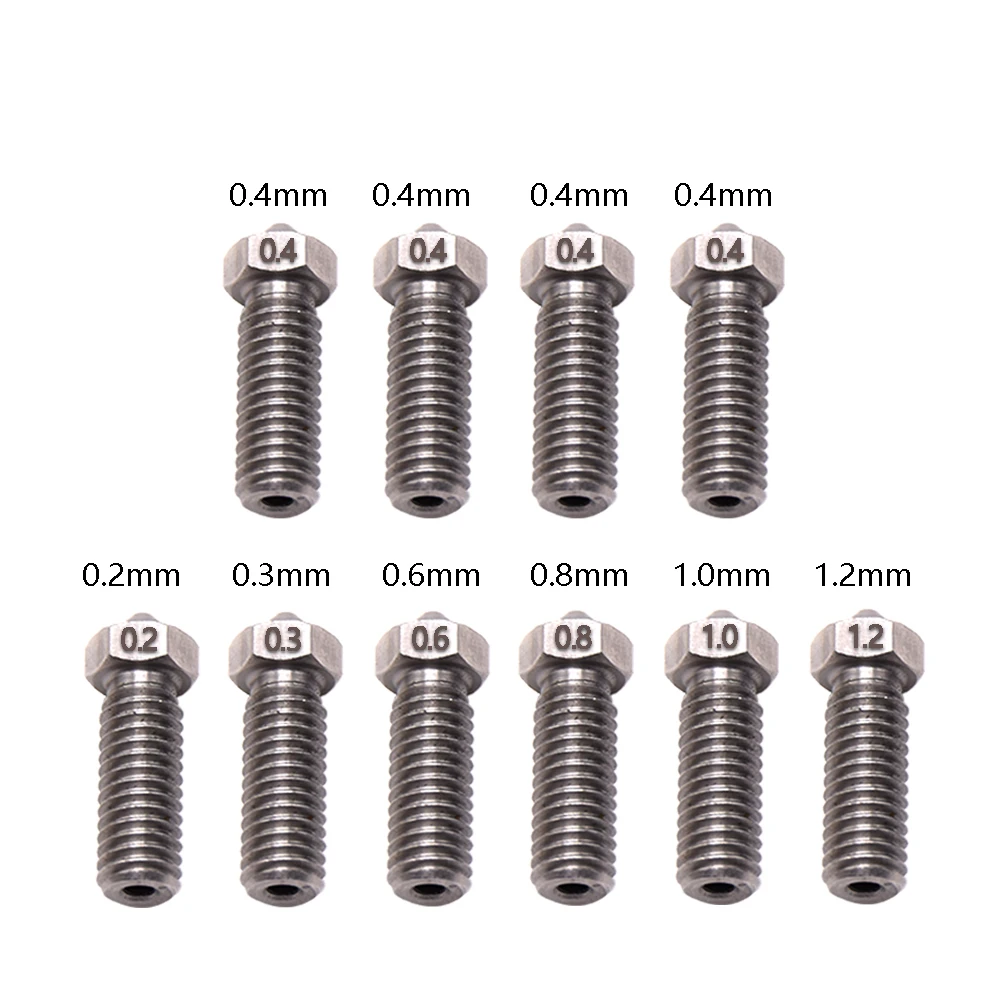 Artilharia-sidewinder x1 x2 Genius Volcano Brass Nozzle Impressora 3d Bico de Aço Inoxidável 0.2 mm 0.3 mm 0.4 mm 0.5 mm 0.6 mm 0.8 mm 1.0 mm
