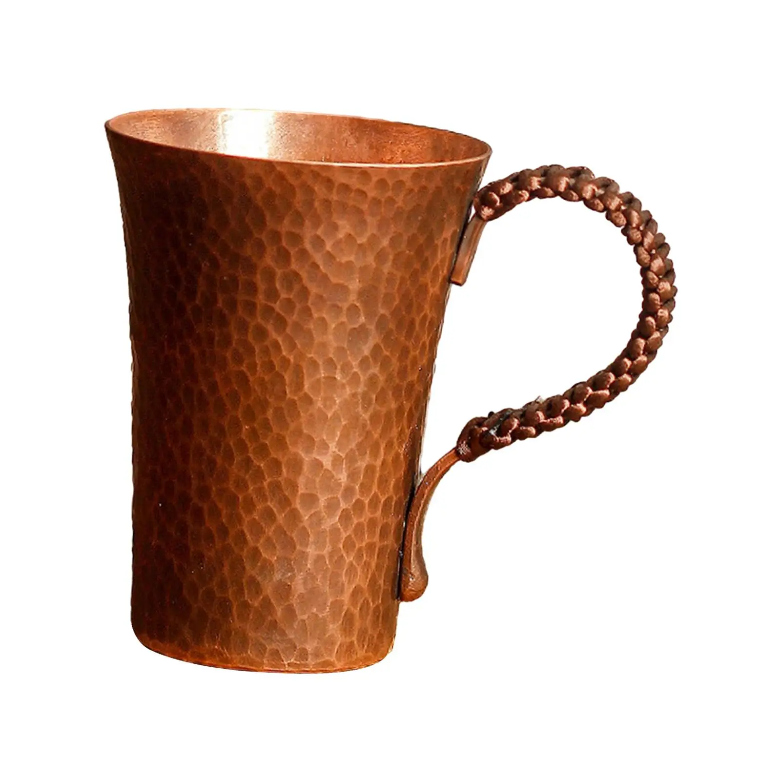 Turkish Copper Mug with Handle 300 ml Hammered Beer Mug Water Mug for Cold Drinks Masrapa Cup for Home Kitchen Bar Teaware Cafe